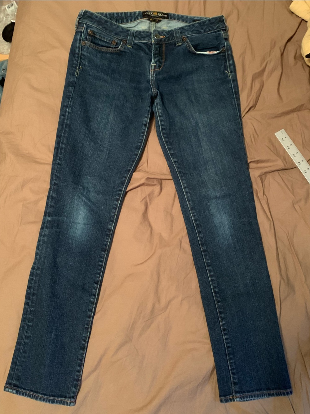 Lucky Brand Lola Skinny Jeans, Dark Blue Denim, Size 8/29